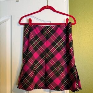 Casual Corner Pink and Black Plaid Skirt